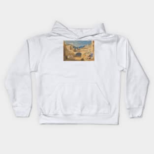 Bridge in a Continental Town by John Sell Cotman Kids Hoodie